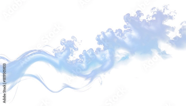 Obraz Glowing blue light smoke clouds transparent PNG effect