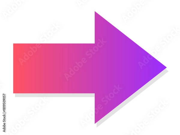 Obraz 紫とピンクのグラデーション矢印アイコン・影付きのシンプルデザイン素材