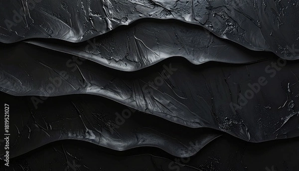 Fototapeta Dark textured surface with layered embossed details, minimal elegant visual