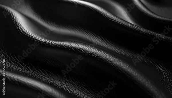 Fototapeta Smooth black embossed surface with subtle shadows, elegant tactile design