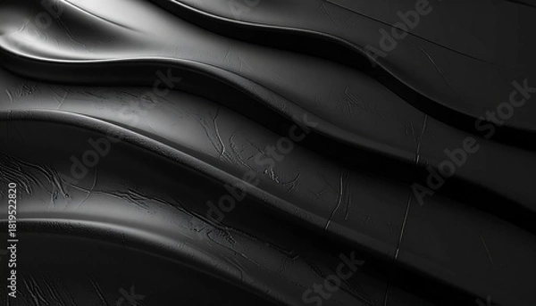 Fototapeta Smooth black embossed surface with subtle shadows, elegant tactile design