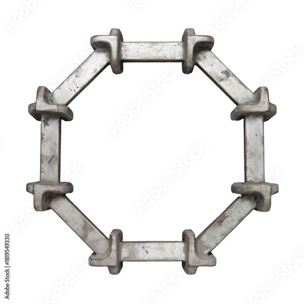 Fototapeta Metallic Octagon: The intricate structure of a metallic octagon, an emblem of industrial precision and the stark beauty of architectural design.