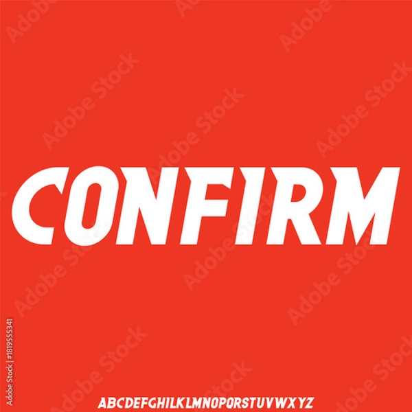 Obraz Bold slab serif alphabets display font vector