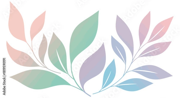 Obraz Pastel gradient leaves design