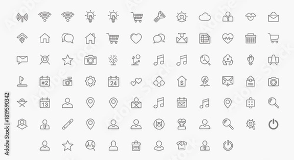 Obraz Outline web and mobile app icons