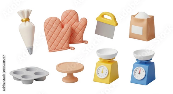 Obraz Collection of beach and summer vacation essentials isolated on transparent background