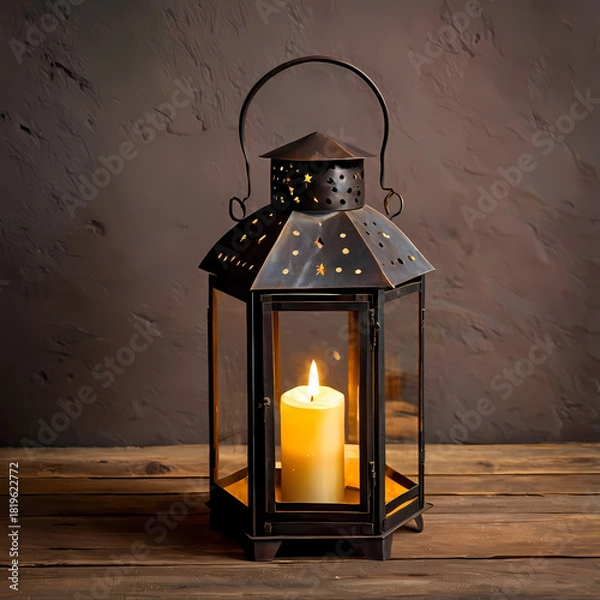 Obraz old lantern with candle