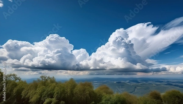 Obraz white clouds fill the frame with varying densities against a pale sky backdrop