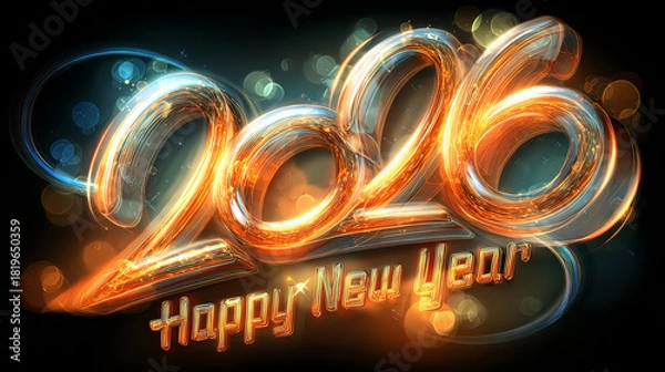 Obraz 2026 happy new year, AI generated