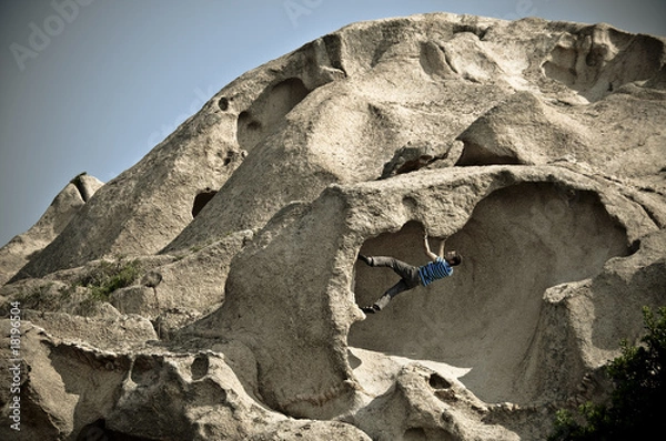 Obraz hombre escalada granito