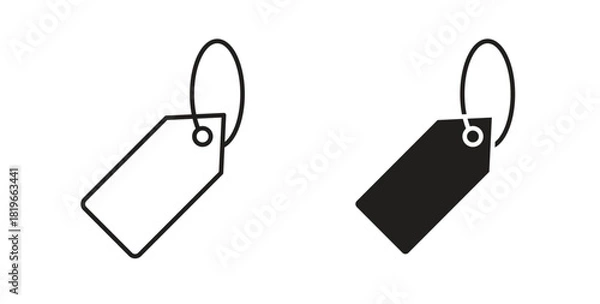 Obraz Tag icon with editable stroke and flat vector pack