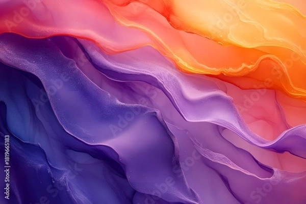 Fototapeta Abstract fluid art background with orange purple and pink colors modern art wallpaper design for digital use