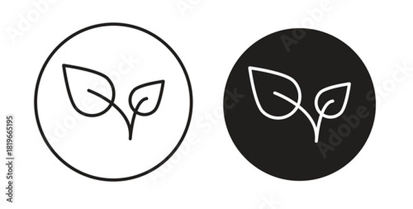 Obraz Vegan icon with editable stroke and flat vector pack