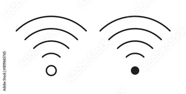 Obraz Wifi Signal icon with editable stroke and flat vector pack