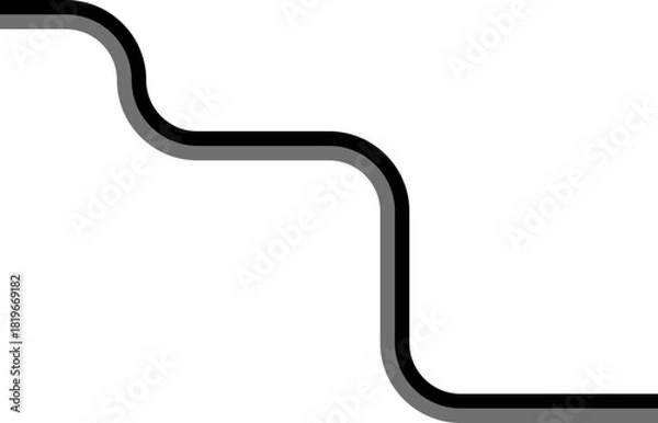 Obraz Thick paired lines form a diagonal maze structured with squared wave sections and rounded directional turns.