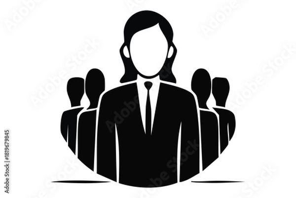 Obraz Diverse Business Team Silhouette Group of Professionals Standing Together Corporate Leadership