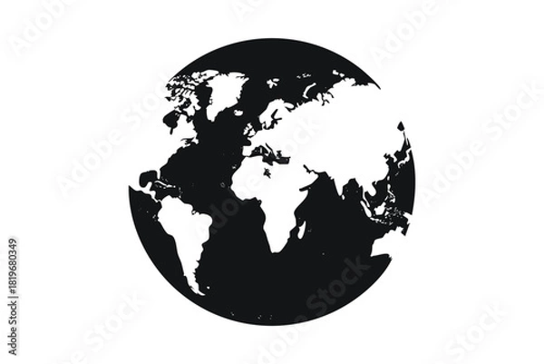 Obraz Global World Map Silhouette Earth Planet International Travel Concept