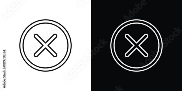 Obraz Cancel icons vector symbol with editable stroke lines for web designs