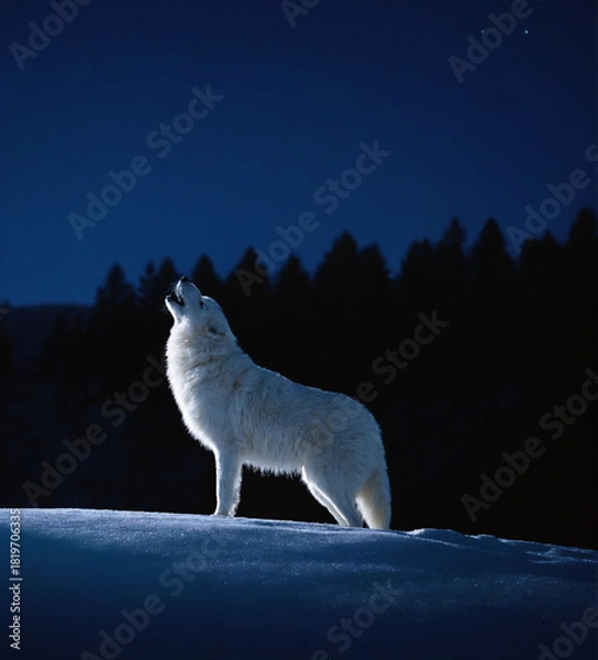 Obraz wolf howling at the moon