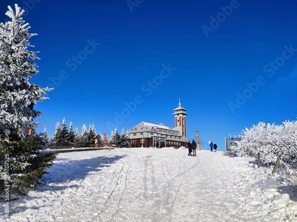 Fototapeta Schnee auf dem Fichtelberg