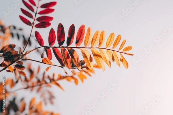Fototapeta Warm tones of colorful autumn leaves highlight nature's splendor during the fall season every year