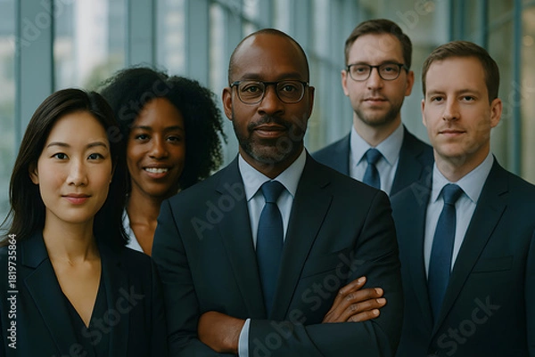 Fototapeta Diverse business team in suits professional leaders