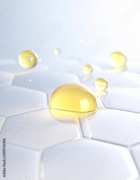 Fototapeta セラミドタイル状構造を満たす美容分子の浸透メカニズム ジェネレーティブAI