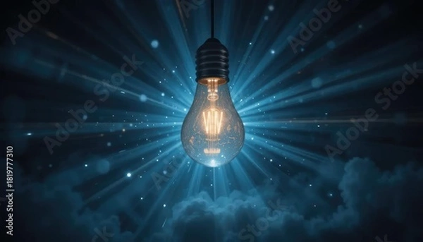 Fototapeta Glowing Light Bulb Illuminating a Creative Idea Concept and Inspiring Innovation