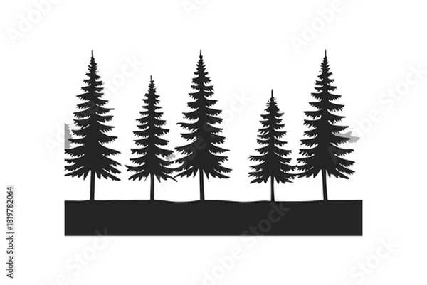 Obraz Serene Pine Tree Silhouettes Forest Landscape Wilderness Nature Scene