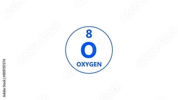 Obraz Oxygen icon texture Royal blue color 4k illustration. 8 number Oxygen 4k illustration. 