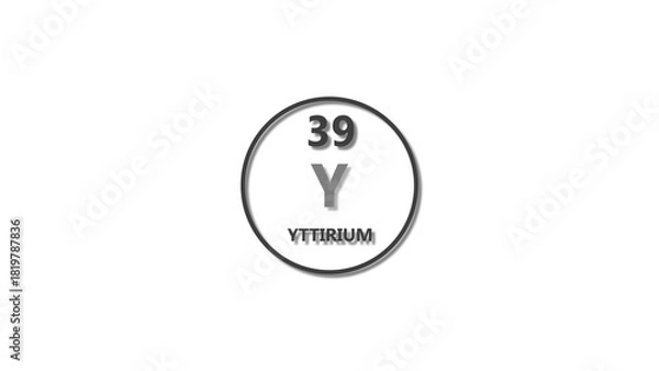 Obraz Yttirium icon texture deep gray color 4k illustration. 39 number Yttirium 4k illustration.