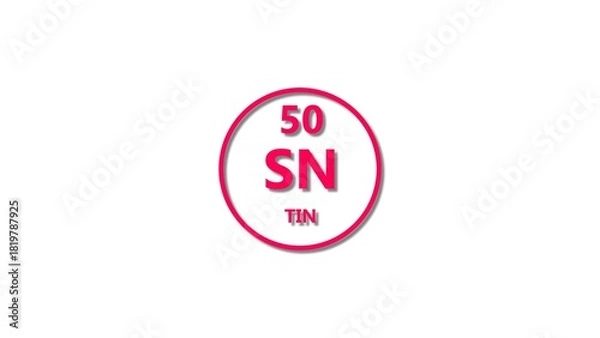 Obraz Tin icon texture magenta red color 4k illustration. 50 number Tin 4k illustration. 