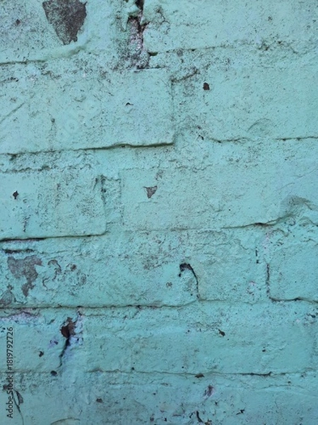 Obraz Green Brick wall texture background