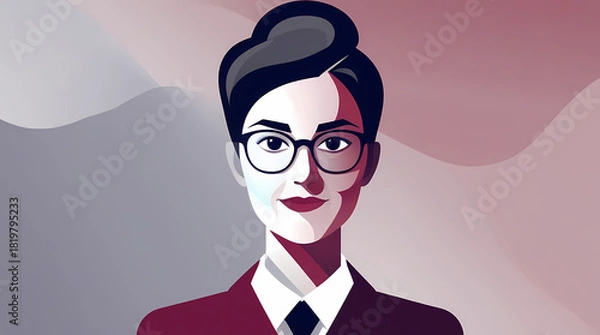 Obraz Stylish executive portrait with modern geometric design, perfect for business or corporate branding