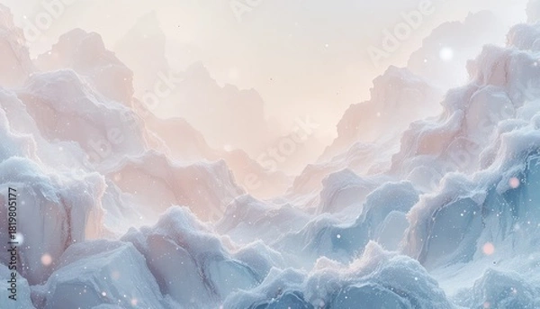Fototapeta Pastel abstract design with frost and airy winter textures for luxurious holiday advertisements