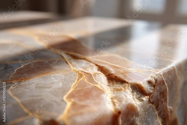 Obraz Textured brown surface with fine lines and cracks