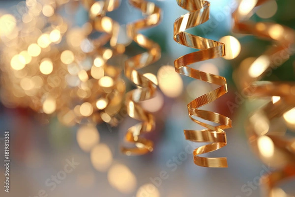 Obraz Ribbons with bokeh background