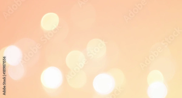 Obraz 淡いオレンジ色の玉ボケの写真　抽象的な光の背景装飾　エフェクト