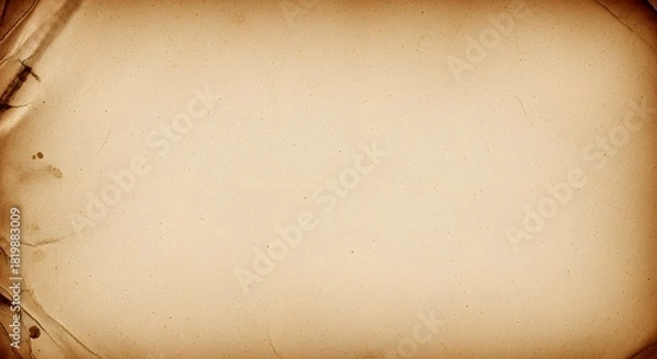 Obraz Abstract background featuring a rustic, sepia-toned parchment with burnt edges and rough texture, evoking an ancient manuscript or vintage document style for design