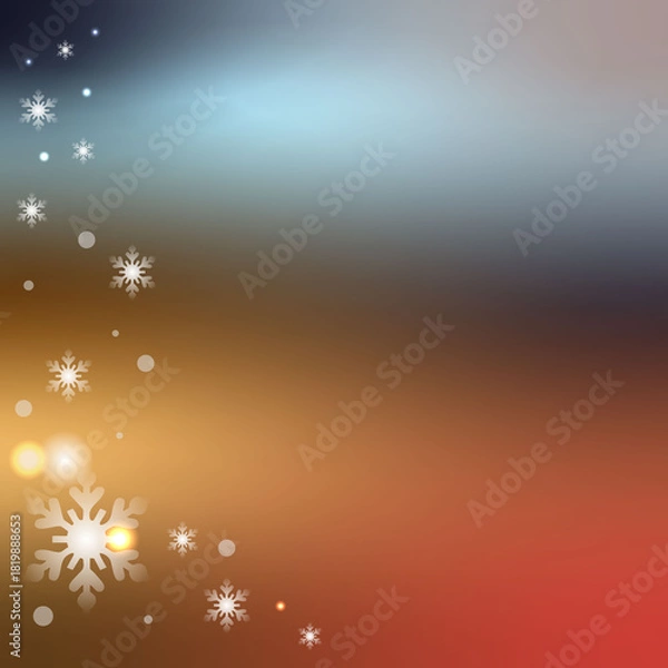 Fototapeta Christmas gradient background with snowflakes