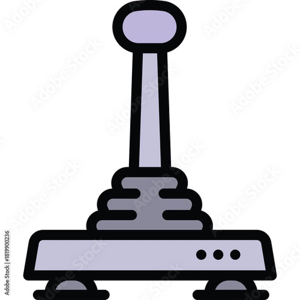 Fototapeta Retro Game Joystick Controller With Gear Shift And Buttons On A Translucent Background