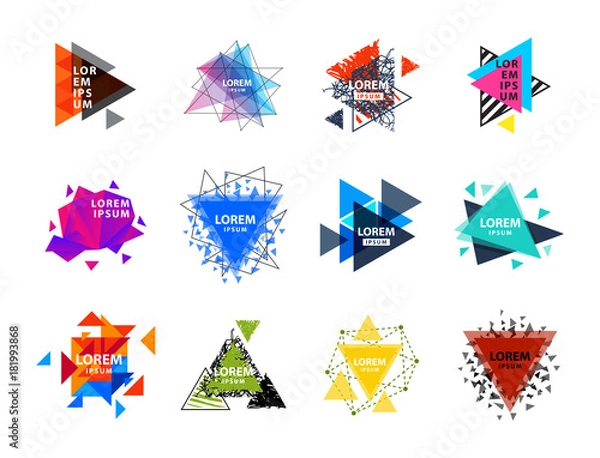 Obraz Sacred geometry triangle abstract logo figures elements mystic polygon creative triangulum vector illustration