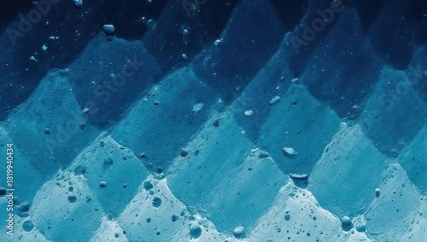 Obraz Abstract macro of blue-toned diamond pattern, geometric shapes with textures, soft and hard light