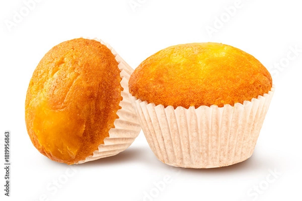 Obraz Close up. Cupcake isolated on white background.