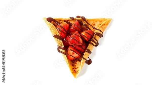 Obraz crepe filled with chocolate and strawberry isolated in white background