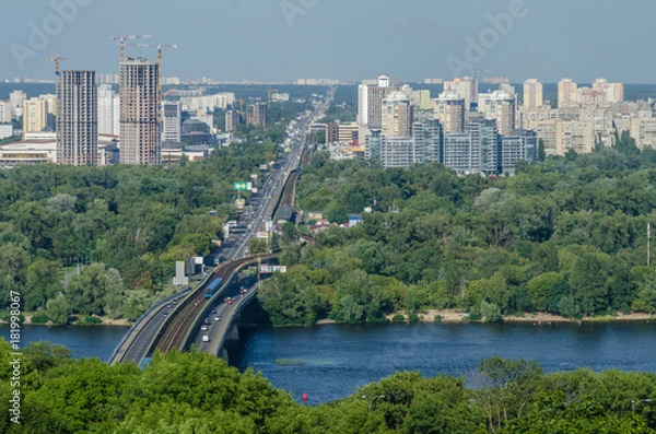 Obraz Panoramic view of the left bank of Kyiv