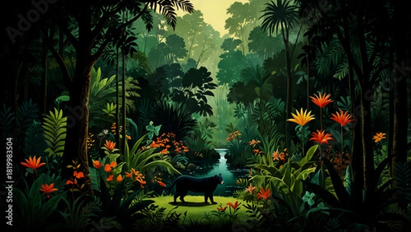 Fototapeta 緑のジャングル　AI生成素材