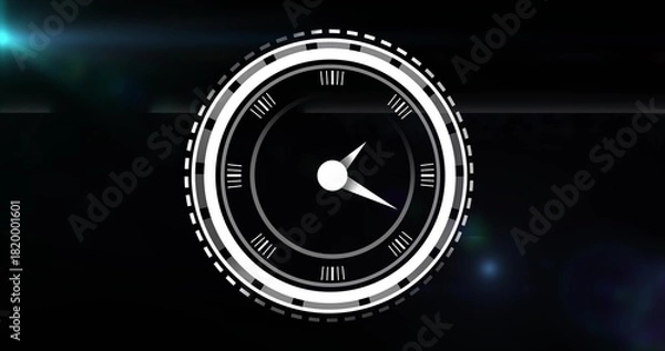 Obraz Displaying HUD dial showing concentric rings, central hub and triangular pointers on dark canvas