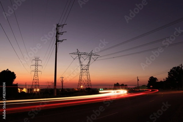 Obraz Sunset Power Line