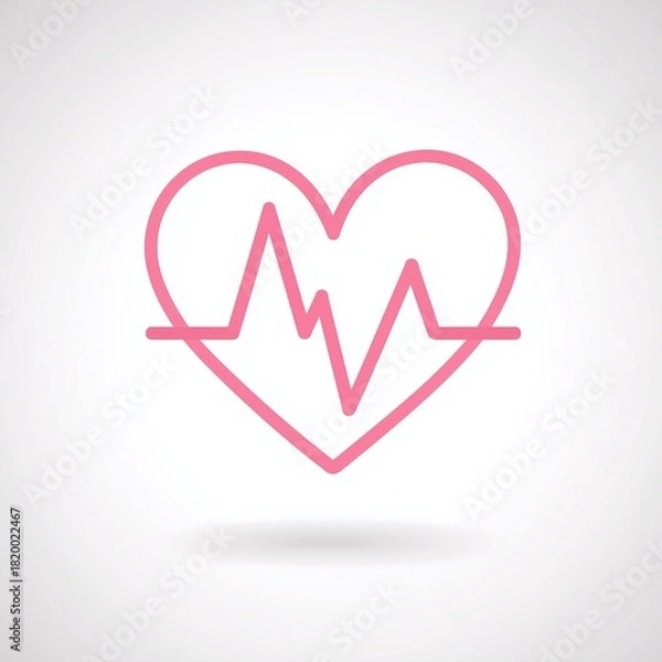 Fototapeta Heart shape with heartbeat line design for health and wellness concepts related to love and fitness the banner